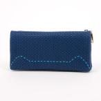 ツモリチサト キャリー tsumori chisato CARRY エンボスメッシュ かぶせ 長財布 ねこステッチ (ネイビー)