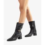 ウニサ UNISA ベルト付スクエアトゥブーツ （ブラック）