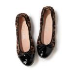 ウニサ UNISA 切り替えバレエラウンドシューズ （レオパード）