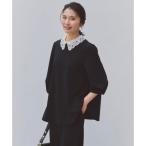 UNFILO 【2WAY/接触冷感】BEAUTY MOVE レース襟ブラウス （ブラック）