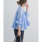 アーバンリサーチ ドアーズ URBAN RESEARCH DOORS ストライプリボンフレアブラウス （ブルー系その他）