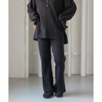  Urban Research дверь zURBAN RESEARCH DOORS FORK&amp;SPOON ребра вязаный flare pants ( темно-синий )