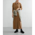 アーバンリサーチ URBAN RESEARCH ベロアシャツカラーワンピース （ベージュ）