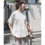 アイテムズ アーバンリサーチ ITEMS URBAN RESEARCH ポンチドッキング半袖トップス （オフホワイト）