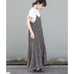 アイテムズ アーバンリサーチ ITEMS URBAN RESEARCH プリーツプリントキャミワンピース （ブラック）