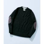 ショッピングハミルトン アーバンリサーチ ロッソ URBAN RESEARCH ROSSO 『XLサイズあり』ハミルトンラムズウールエルボーパッチニット （ブラック）