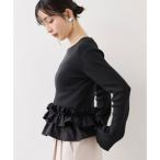 ビス VIS 裾フリルティアードドッキングニット （チャコール（06））