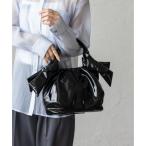 ショッピングエナメルバッグ ヴィータフェリーチェ VitaFelice リボンハンドルエナメルトートバッグ （BLACK）