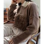 ヴィータフェリーチェ VitaFelice ループ編み2WAYショートニットカーディガン （BROWN）