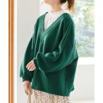 ヴィオラ エ ヴィオラ Viola e Viola あったか裏起毛深Vネックデザインチュニック （グリーン）