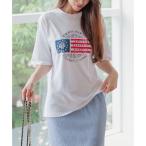 ビビッドレディ VIVIDLADY プリントロゴ半袖Tシャツ レディース 夏 （ホワイト）