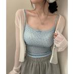 ビビッドレディ VIVIDLADY 花柄夏リブブラトップ キャミソール （ブルー）