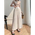  vivid retiVIVIDLADY лето высокий талия брюки широкий брюки низ ( слоновая кость )