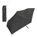 【Wpc.】日傘 超軽量 遮光軽量 水彩ハート ミニ 完全遮光 遮熱 晴雨兼用 折りたたみ傘 （チャコール）