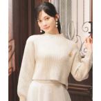 ウィルセレクション WILLSELECTION ブローチ付きクロップドラメニット （オフ）