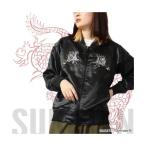 キャラバスケット CharaBasket スカジャン 和柄 龍 刺繍 アウター メンズ （ブラックxブラック）