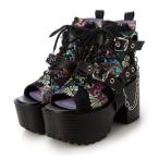 ヨースケ YOSUKE 厚底ブーツサンダル （ブラックレッド）