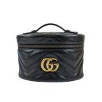 [ б/у ]GUCCI Gucci GGma-monto косметичка сумка женский черный чёрный кожа Mini сумка макияж сумка cosme сумка 624615