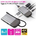 ショッピングロジテックダイレクト 画面 ON OFF機能搭載 ドッキングステーション Type-C USBハブ 8in1 HDMI Type-A USB PD LAN microSD カード―リーダー 4K LHB-LPMWP8U3SS new ypp