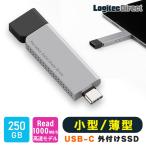 SSD 外付け 250GB iPhone 15 / 16 / 16Pro iPad 読込速度1000MB/S 高速 薄型 スリム Type-C USB-C PS5 Pro USB 10Gbps ロジテック LMD-SPDH025UC