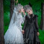 【一部即納】ロリィタ ロリータ クラシカルワンピース ドレス 膝下丈 シースルー レース フリル 清楚 黒ロリ ゴスロリ 白ロリ ロリィタ ロリータファッション
