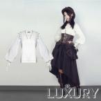 ショッピングLuxury ロリータ服 ロリータファッション スチームパンクブラウス steampunk ホワイト パンチング レースアップ 長袖 ホワイト 春物 ゴスロリ ロリ