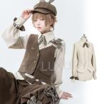 【納期130日】ブラウス princess Chronicles アイボリー 長袖 リボン チェック 通年 春秋 春夏 レイヤード 重ね着 レトロ 男装 ゴシック かわいい Lolita