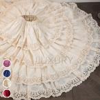 ショッピングLuxury 【納期40日】甘ロリ クラロリ 森のワルツ ロリータ スカート アンダースカート ペチコート 刺繍 ４層 ロング丈 フリル エレガント レース 春 夏 秋 ５色 お茶会