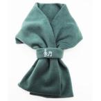 子供用マフラー こどもフリースマフラー 　キッズフリースマフラー (グレー・♪とト音記号の刺繍入り)