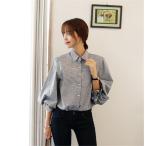 ブラウス七分袖Vネックシンプル大人袖が可愛いカジュアルファッションとろみシ...