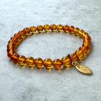 パワーストーンブレスレット 琥珀 こはく Amber 5〜6ｍｍ 天然石 天然石ブレスレット レディース メンズ 数珠