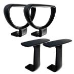 ショッピングオフィス用品 オプション肘 ループ肘 T字肘 オフィス用品 オフィスチェア用肘置き 肘置き オフィス家具 チェア用 ブラック 肘 ひじ掛け オプション W-AR