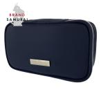 美品 Salvatore Ferragamo サルヴァトーレフェラガモ ガンチーニ ネイビー ナイロン 化粧ポーチ アクセサリーポーチ 小物入れ 301178