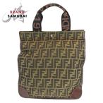  прекрасный товар FENDI Fendi Vintage Zucca рисунок Brown парусина / кожа 2454 26555 99 большая сумка ручная сумочка складной возможность 405247