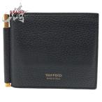  прекрасный товар TOM FORD Tom Ford черный чёрный Gold металлические принадлежности кожа бумажник . inserting зажим для денег мужской 406429