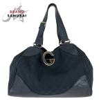 美品 GUCCI グッチ ブラック シルバー金具 GGキャンバス/レザー 223972 トートバッグ ショルダーバッグ レディース 406884
