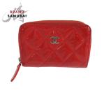 CHANEL Chanel matelasse здесь Mark красный серебряный металлические принадлежности эмаль футляр для карточек ячейка для монет женский 410151