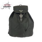 美品 PRADA プラダ テスート 三角ロゴプレート ブラウン シルバー金具 ナイロン/レザー リュック・デイパック バックパック 410409