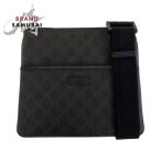 美品 GUCCI グッチ ブラック 黒 GGスプリームキャンバス 162905 斜め掛け ショルダーバッグ 男女兼用 レディース 410428