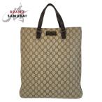 美品 GUCCI グッチ ベージュ ブラウン GGスプリームキャンバス/レザー 131258 トートバッグ レディース 411049