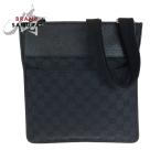 美品 GUCCI グッチ ブラック 黒 シルバー金具 GGキャンバス 27639 ショルダーバッグ ポシェット メンズ 411244