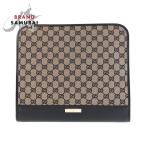  прекрасный товар GUCCI Gucci авторучка с футляром бежевый черный чёрный GG парусина / кожа 019 0434 портфель документы кейс женский 500282