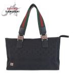 美品 GUCCI グッチ シェリーライン ブラック 黒 GGキャンバス/レザー トートバッグ ショルダーバッグ レディース 500465