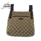 GUCCI グッチ ベージュ ブラウン シルバー金具 GGキャンバス 122793 ショルダーバッグ ポシェット レディース 500573