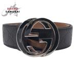 美品 GUCCI グッチ グッチシマ GG柄  90/36 ブラウン シルバー レザー 114984 AA61N ベルト メンズ 500637