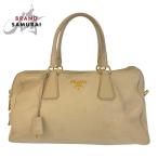 PRADA プラダ ベージュ ゴールド金具 レザー ハンドバッグ ショルダーバッグ レディース 500867