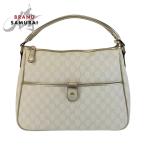 ショッピングＧＧキャンバス 美品 GUCCI グッチ ホワイト ゴールド GGスプリームキャンバス 189898 ハンドバッグ レディース 501157