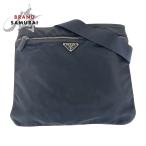 PRADA プラダ テスート 三角ロゴプレート ブラック 黒 シルバー金具 ナイロン 45 斜め掛け ショルダーバッグ 男女兼用 レディース 501581