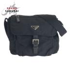PRADA プラダ テスート 三角ロゴプレート ブラック 黒 シルバー金具 ナイロン/レザー ショルダーバッグ ポシェット レディース 501599