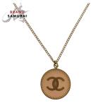 ショッピングCHANEL 美品 CHANEL シャネル ココマーク ピンクベージュ ゴールド メタル ネックレス ラウンドネックレス レディース 501923